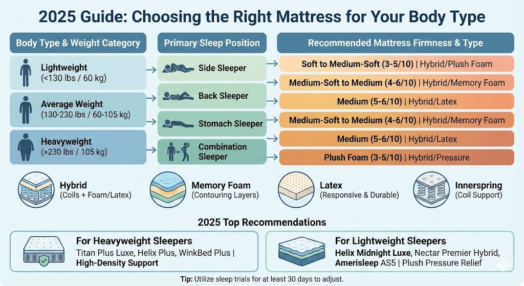 How to Choose the Right Mattress for Your Body Type (2025 Guide)